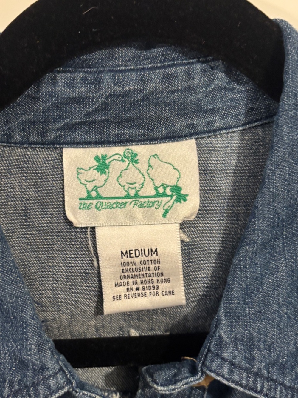 The Quacker Factory Western Style Denim Button Down Shirt Medium - Picture 3 of 4